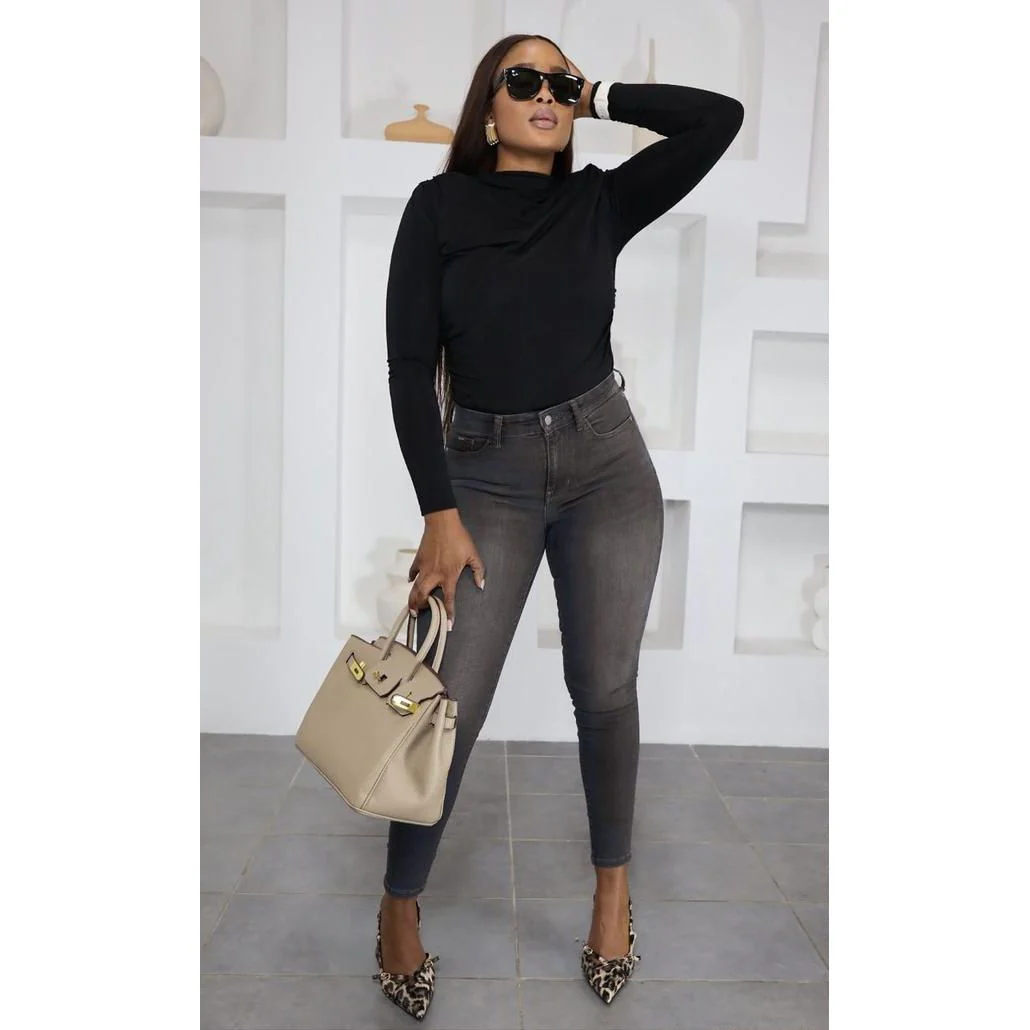Women Street Style Outdoor Casual Skinny Fit Cropped Denim Jeans - Image 2