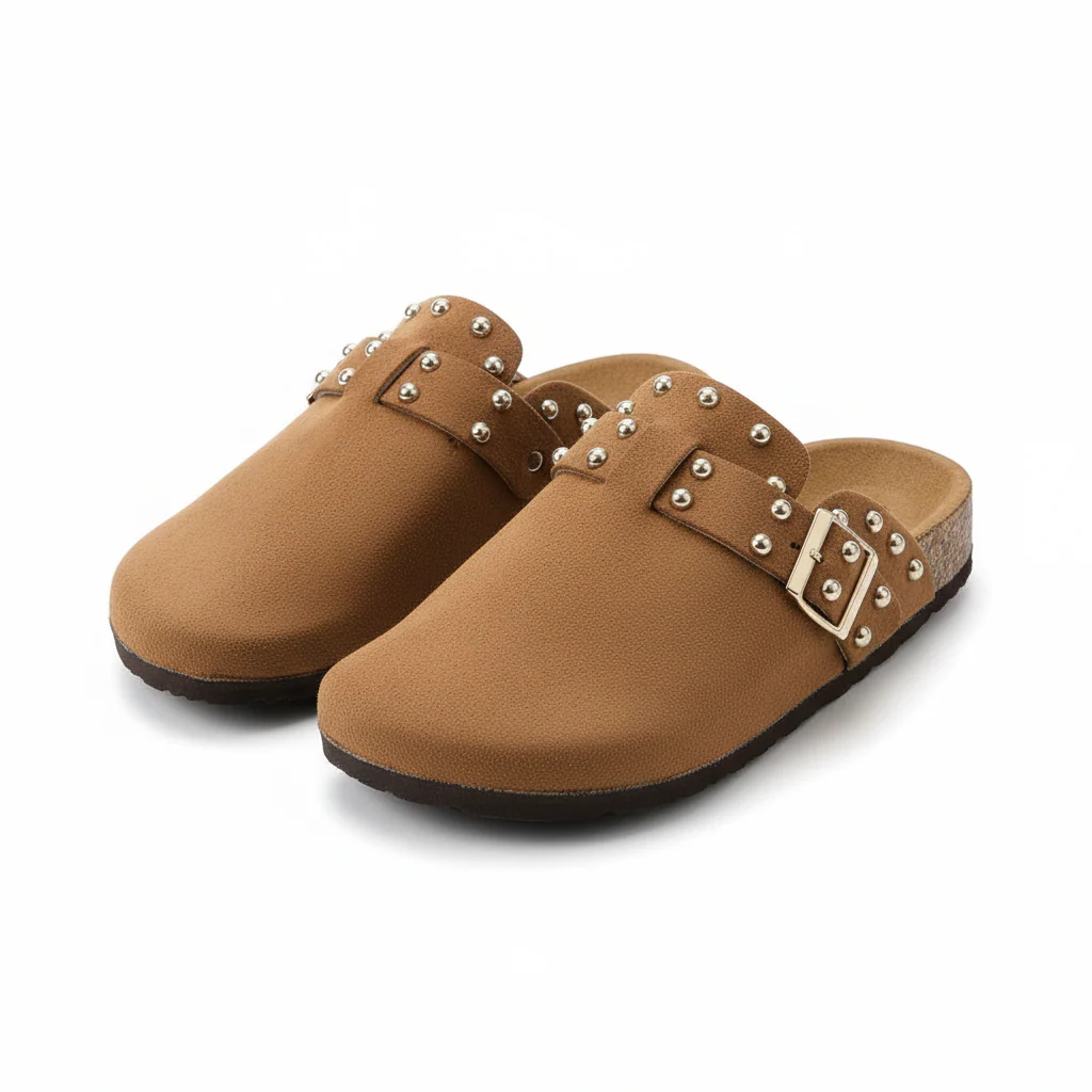 Women's Adjustable Buckle Casual Flat Slip-On Mules Shoes - Image 3