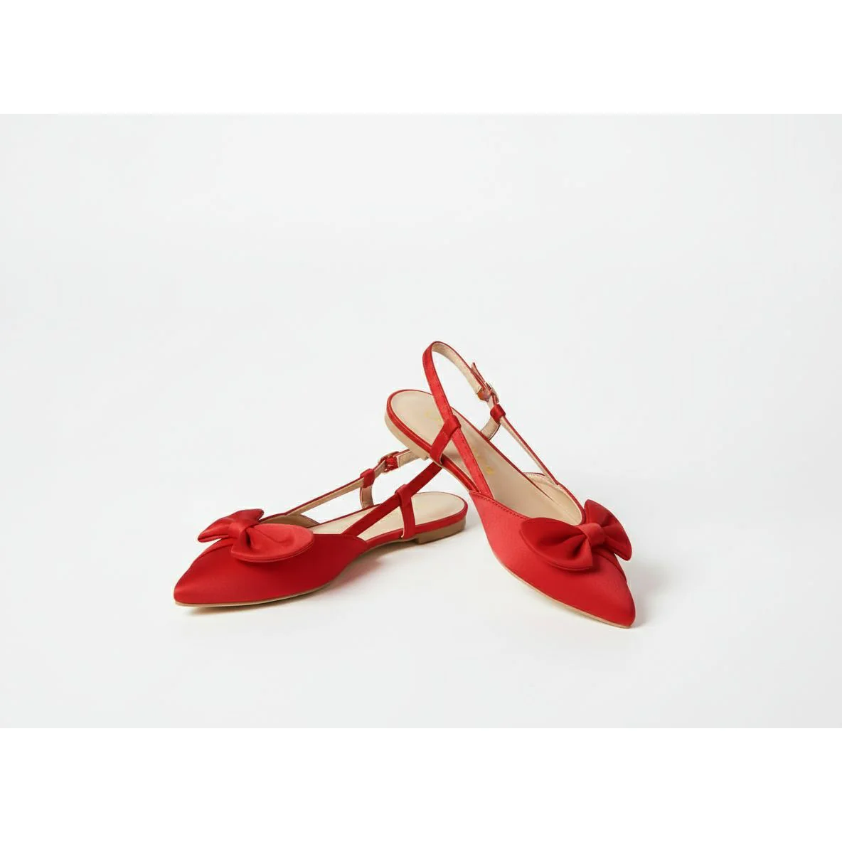 Women's Bow Trim Pointed Slingback Shoes