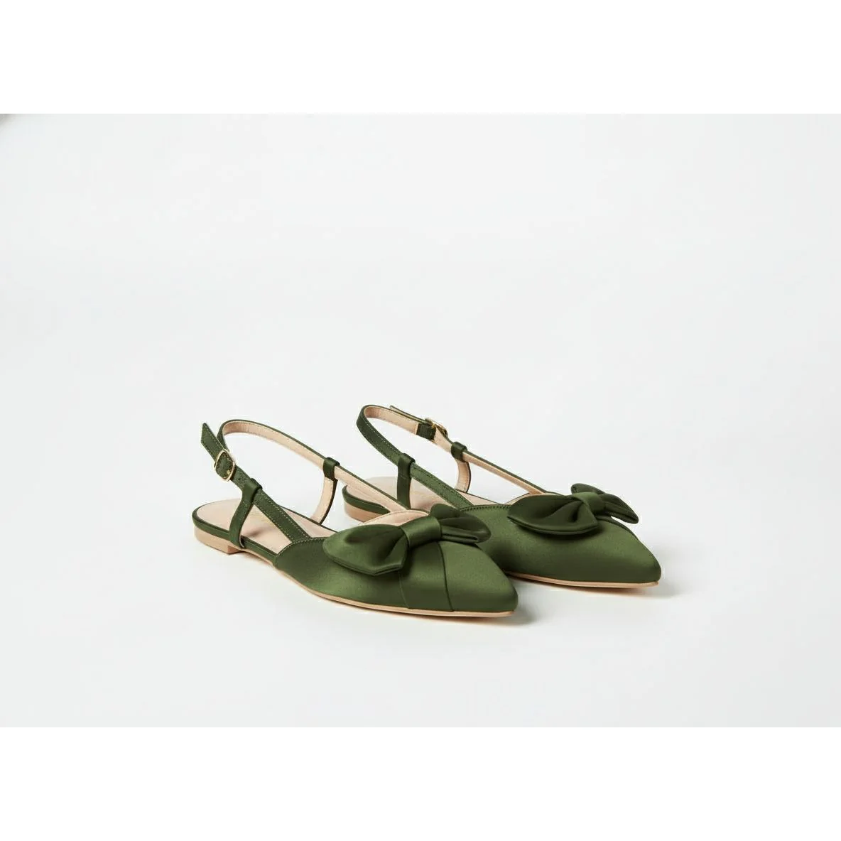 Women's Bow Trim Pointed Slingback Shoes - Image 3