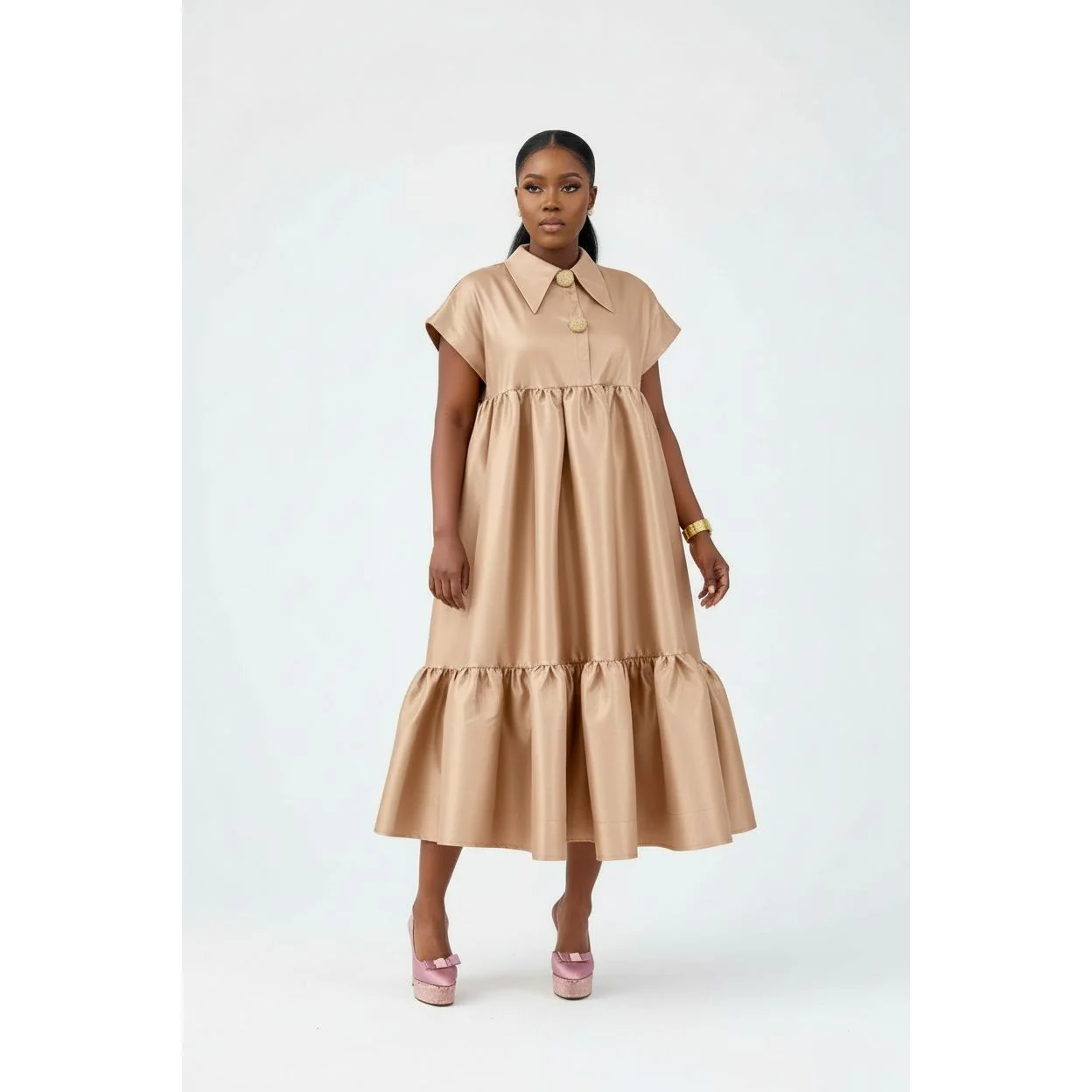 Womens Bubble Loose Fit Maxi Dress