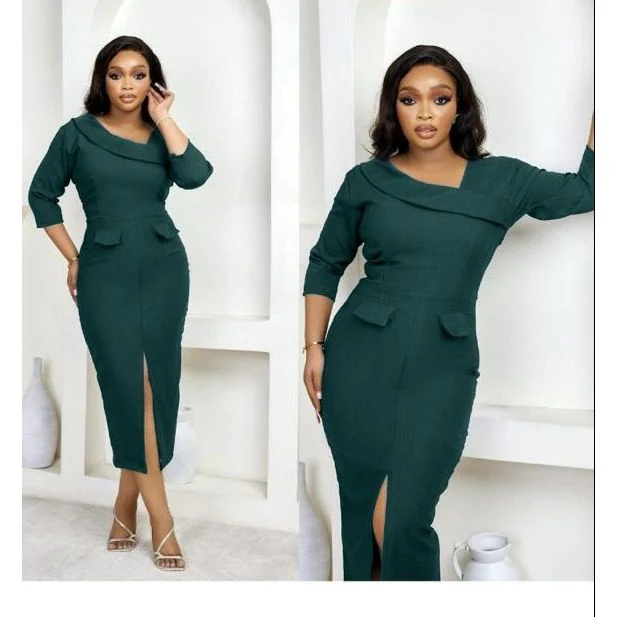 Women's Business Slit Bodycon Midi Dress - Image 4