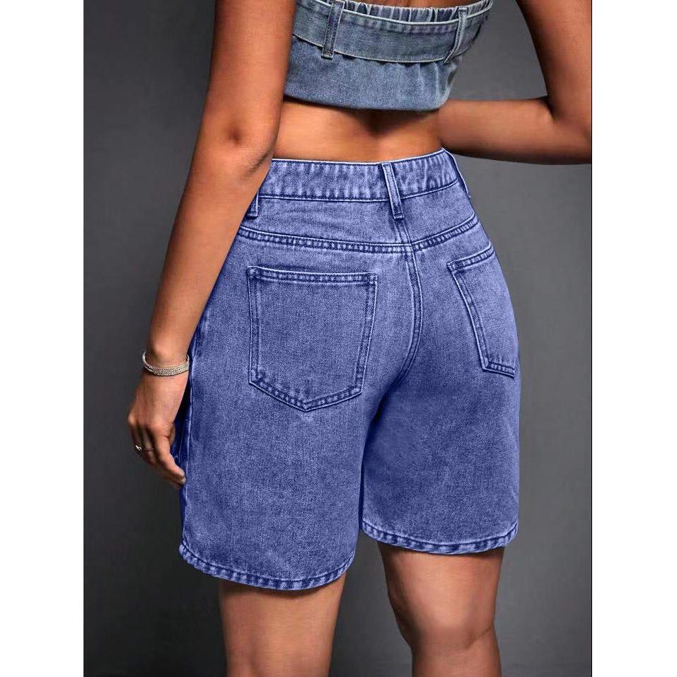 Women's Cargo Denim Shorts - Image 2