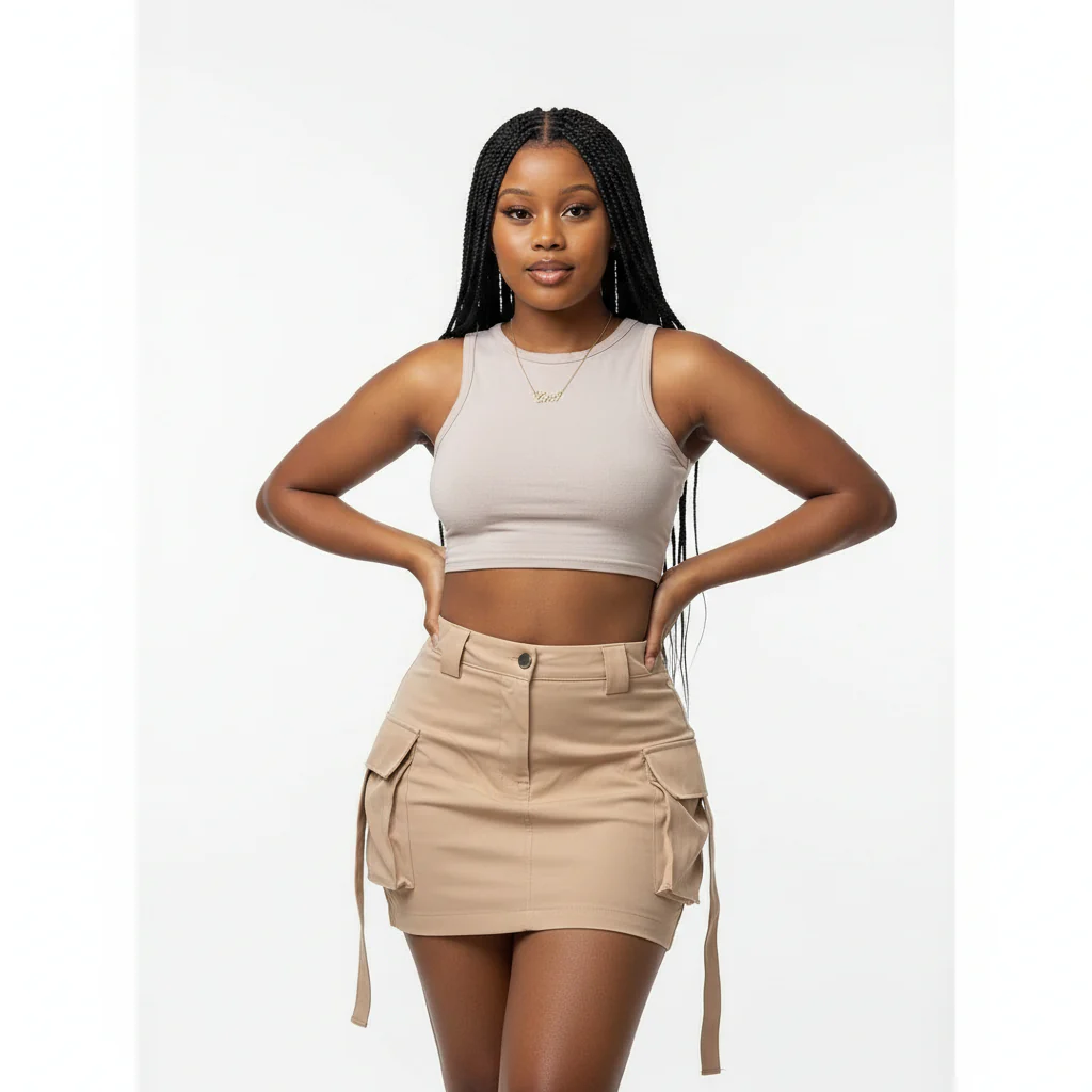 High Waist Work Wear Wide Leg Short Pants - Image 3