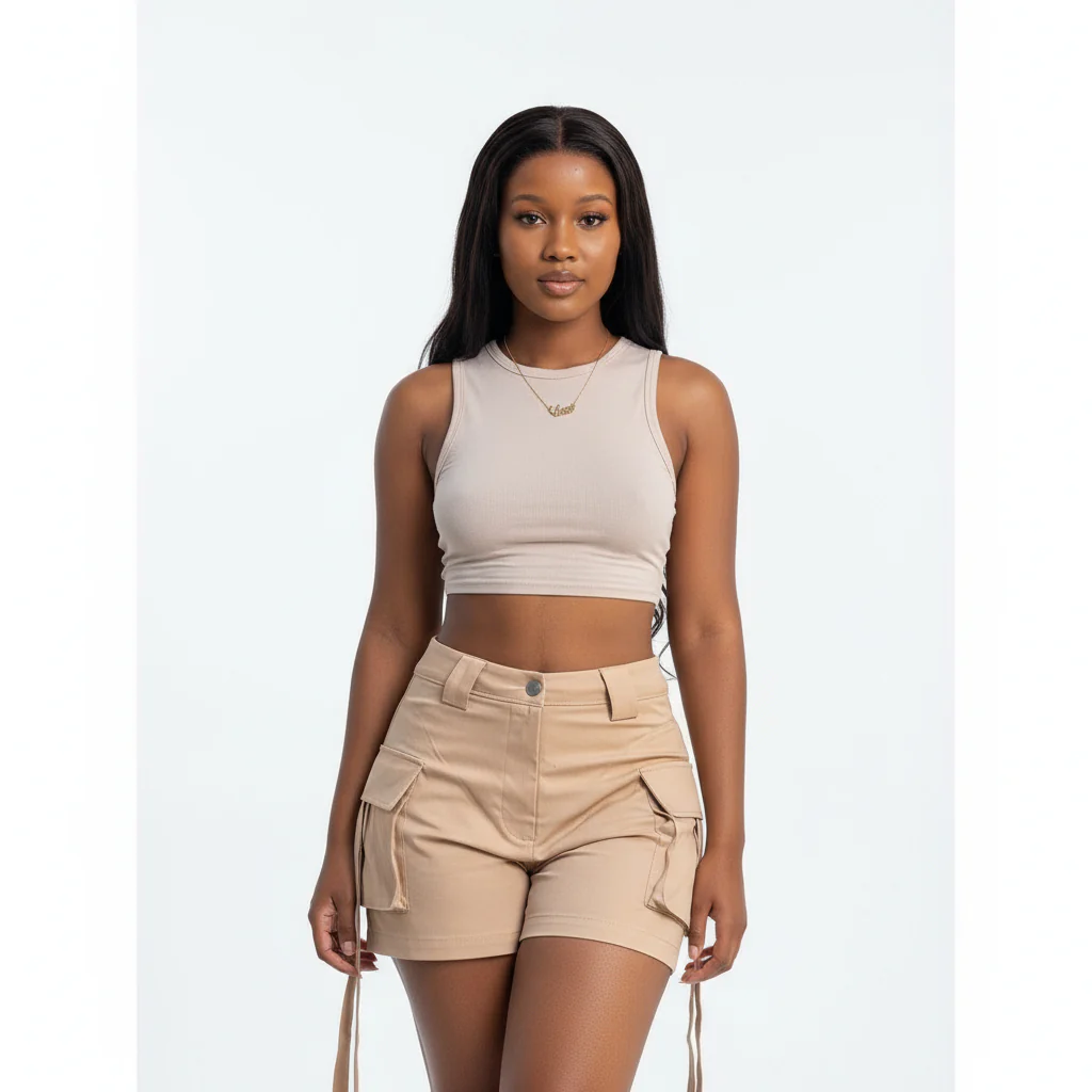 High Waist Work Wear Wide Leg Short Pants - Image 4