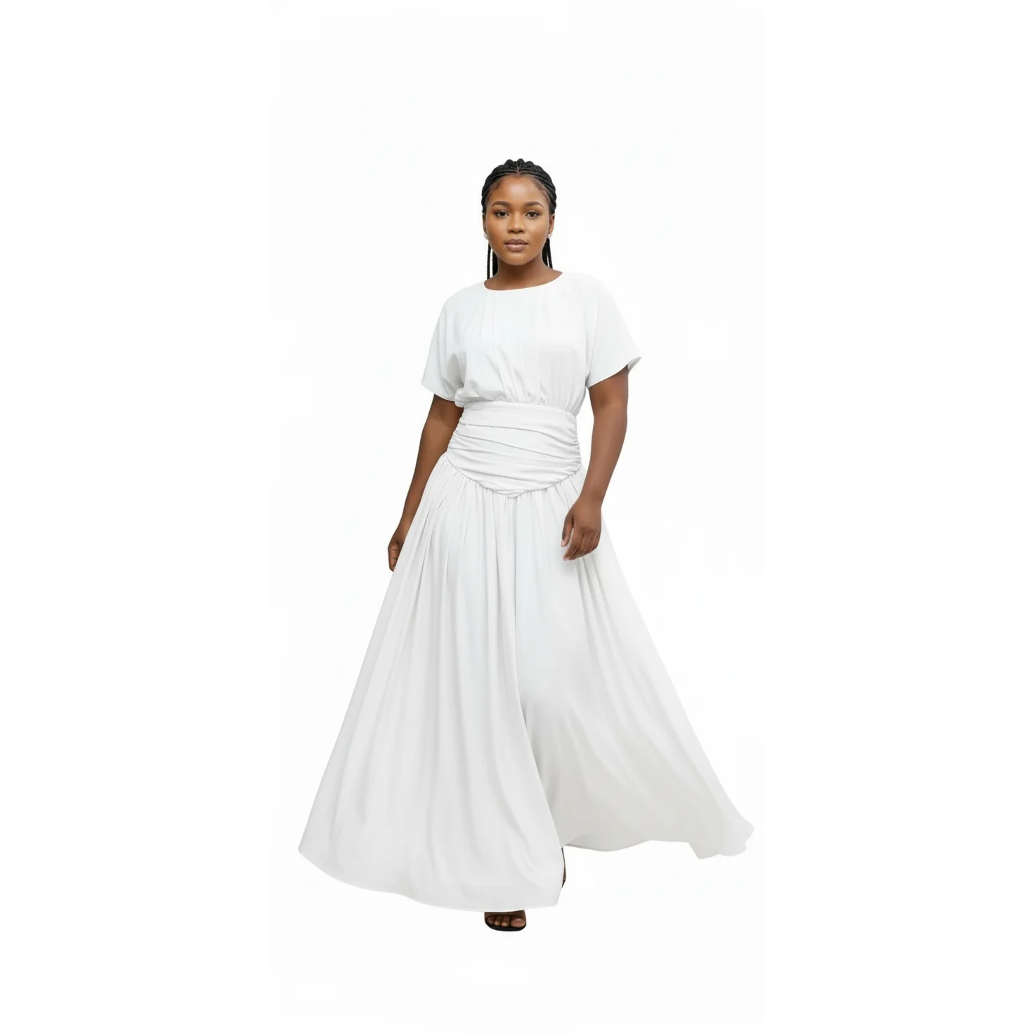 Short Sleeve Elegant African Print Summer Dress - Image 2