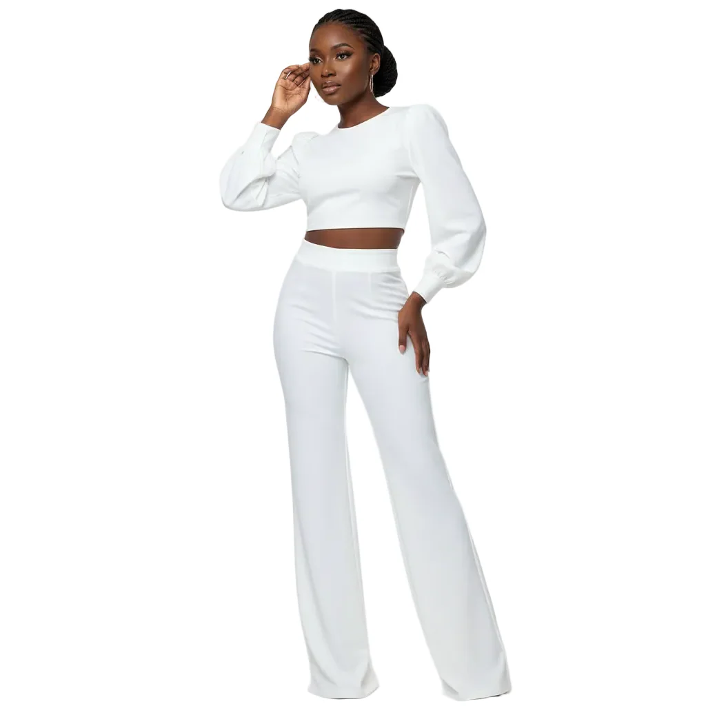 Women's Crop top Bellbottom Tracksuits. - Image 3