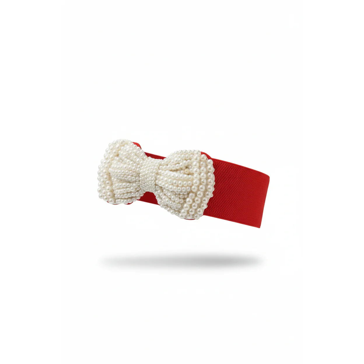 Women's Elastic Wide Pearls Belt - Image 3