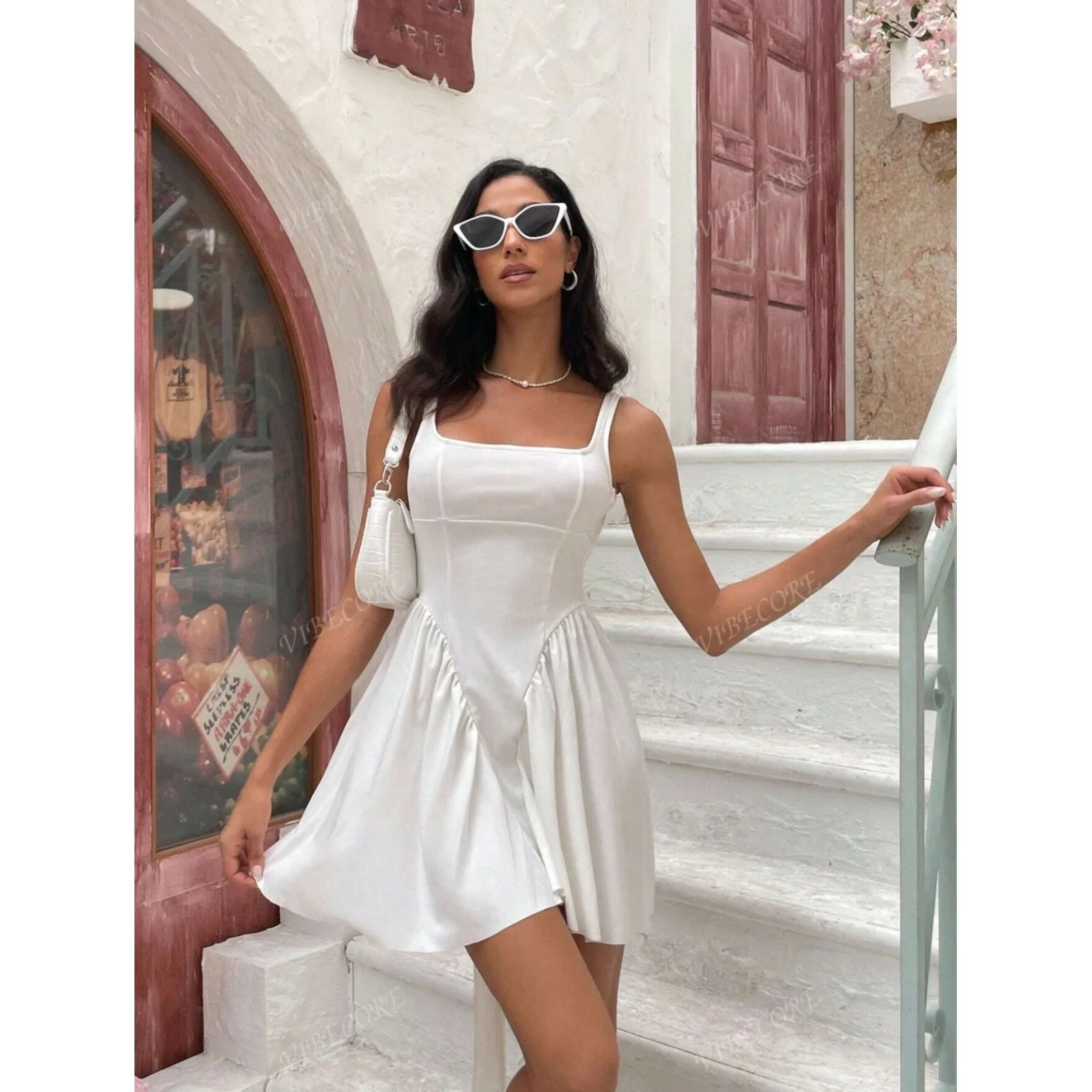 Women's Elegant Festive Knee-Length Swing Party. - Image 6