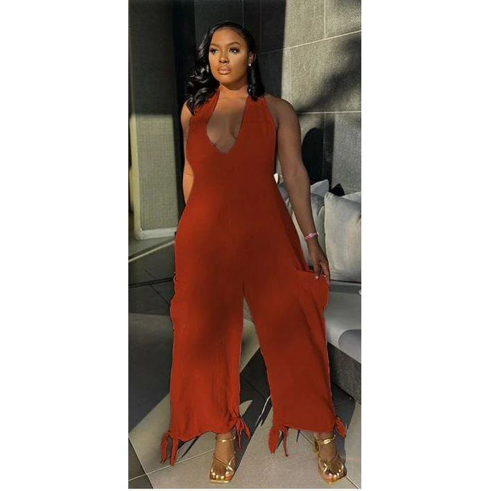 Turtleneck Sleeveless Wide Leg Jumpsuit. - Image 2