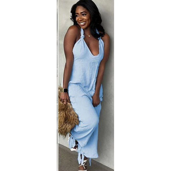 Turtleneck Sleeveless Wide Leg Jumpsuit. - Image 4