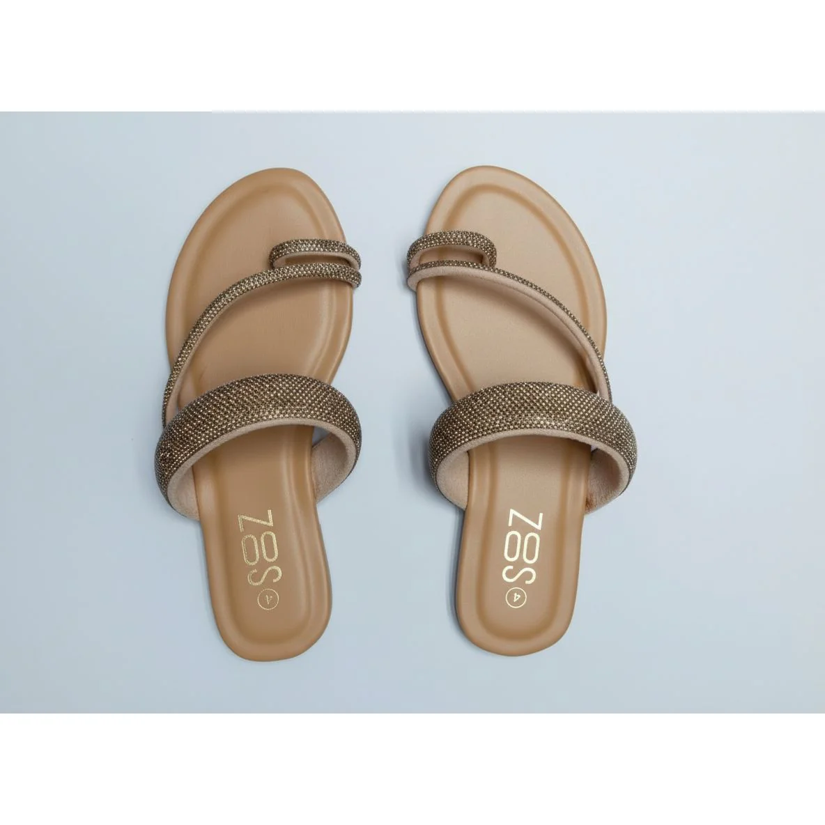 Women's Embellished Toe-Ring Flat Sandals