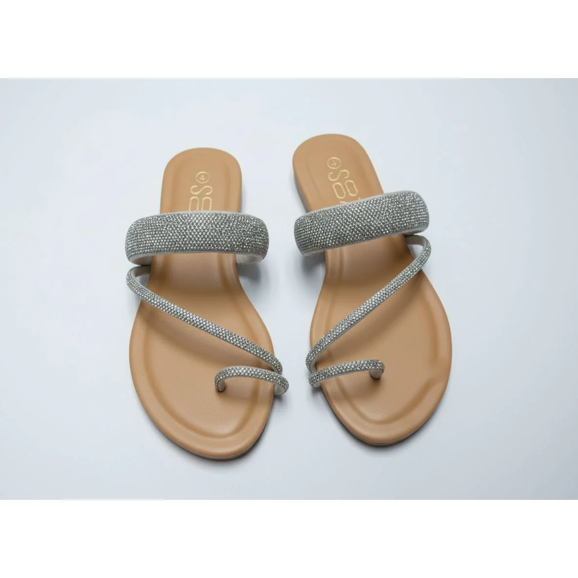 Women's Embellished Toe-Ring Flat Sandals - Image 3