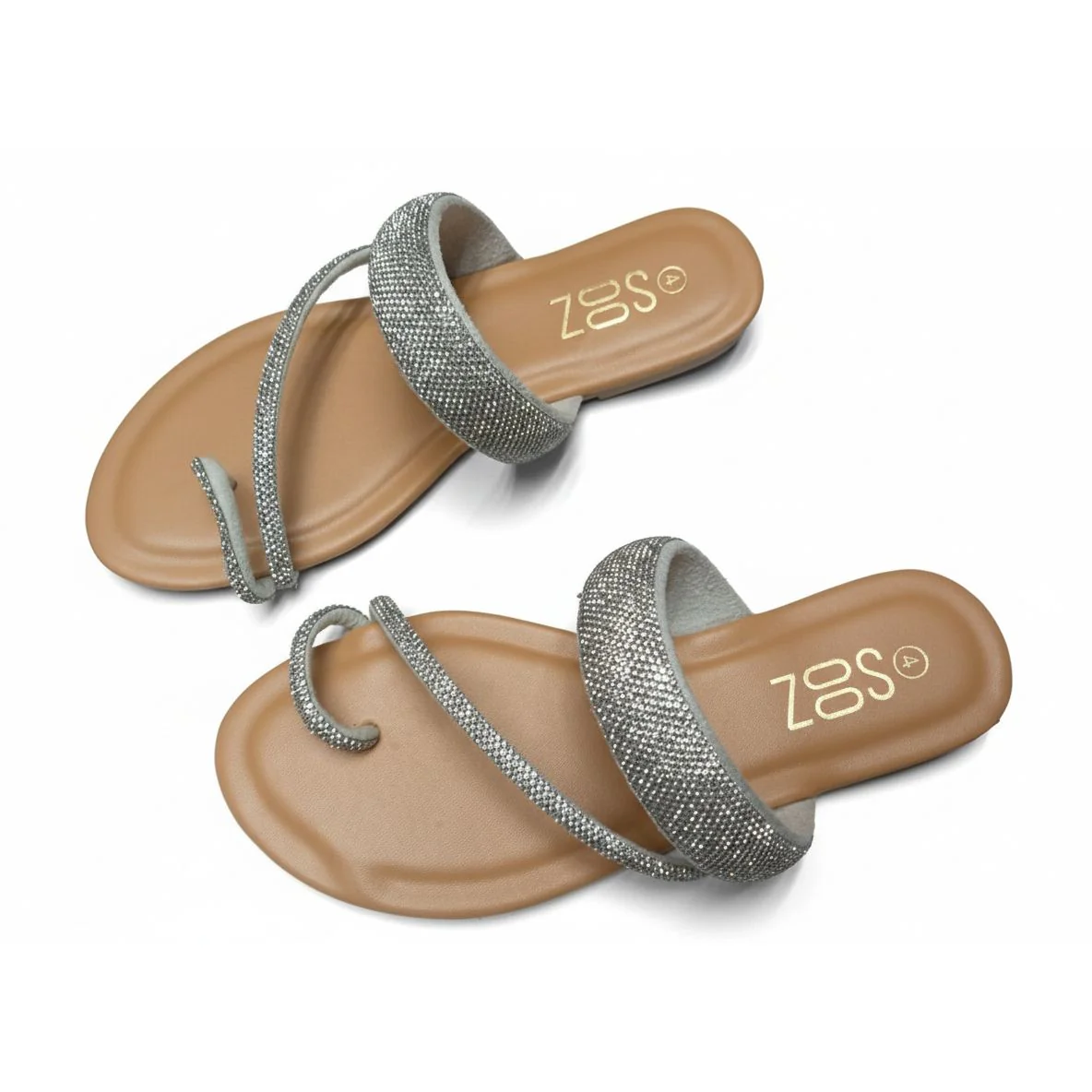 Women's Embellished Toe-Ring Flat Sandals - Image 4