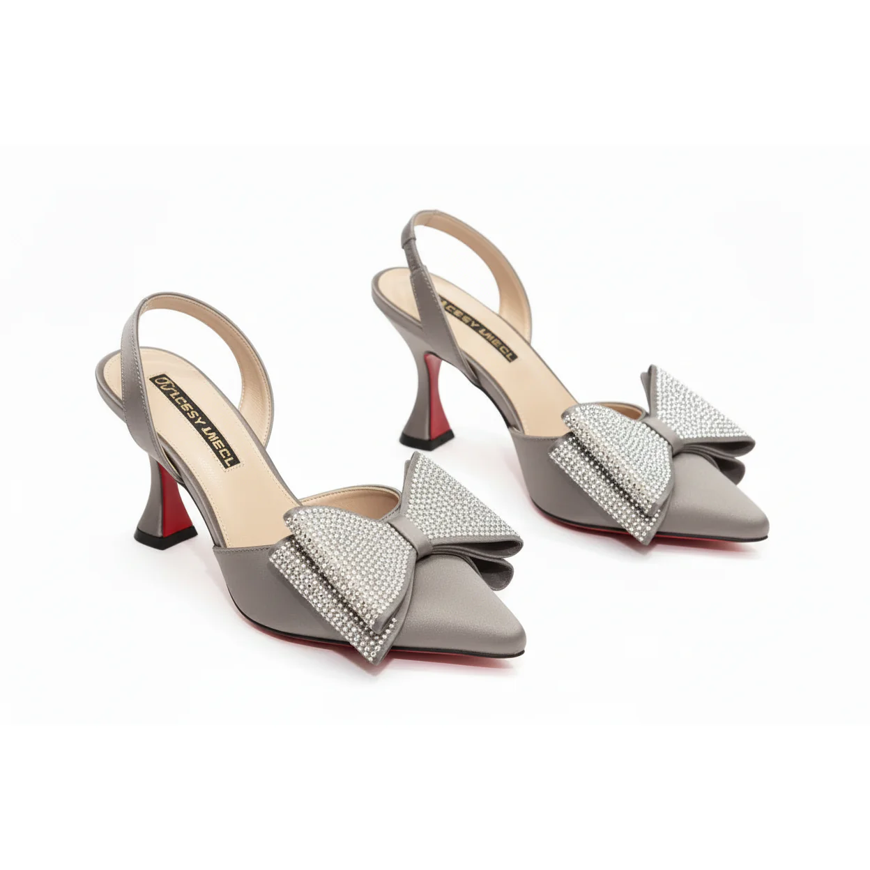 Women's Glitter Crystal luxury heels. - Image 3