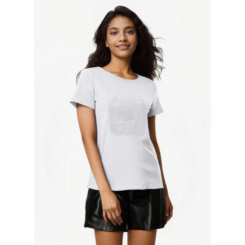 Women's Heart Round Neck Short Sleeve T-Shirt - Image 2
