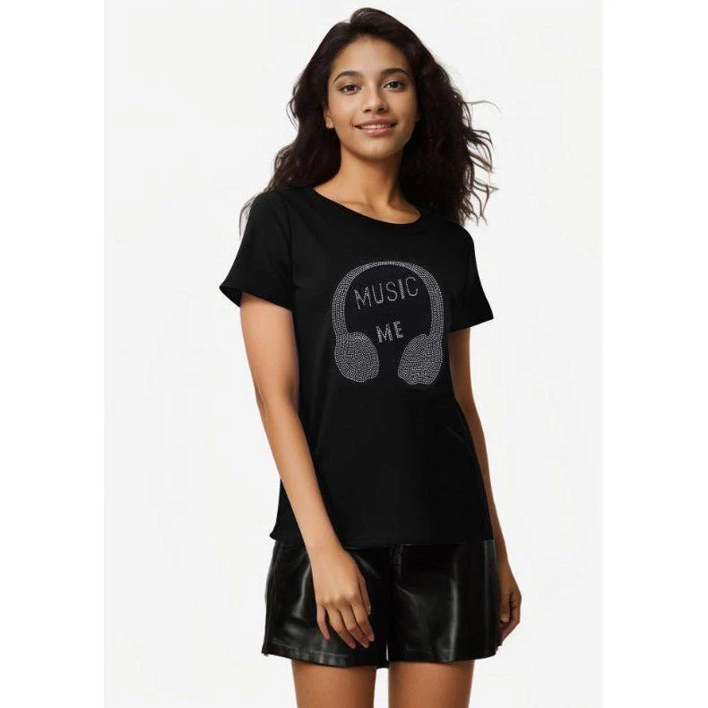 Women's Heart Round Neck Short Sleeve T-Shirt - Image 3