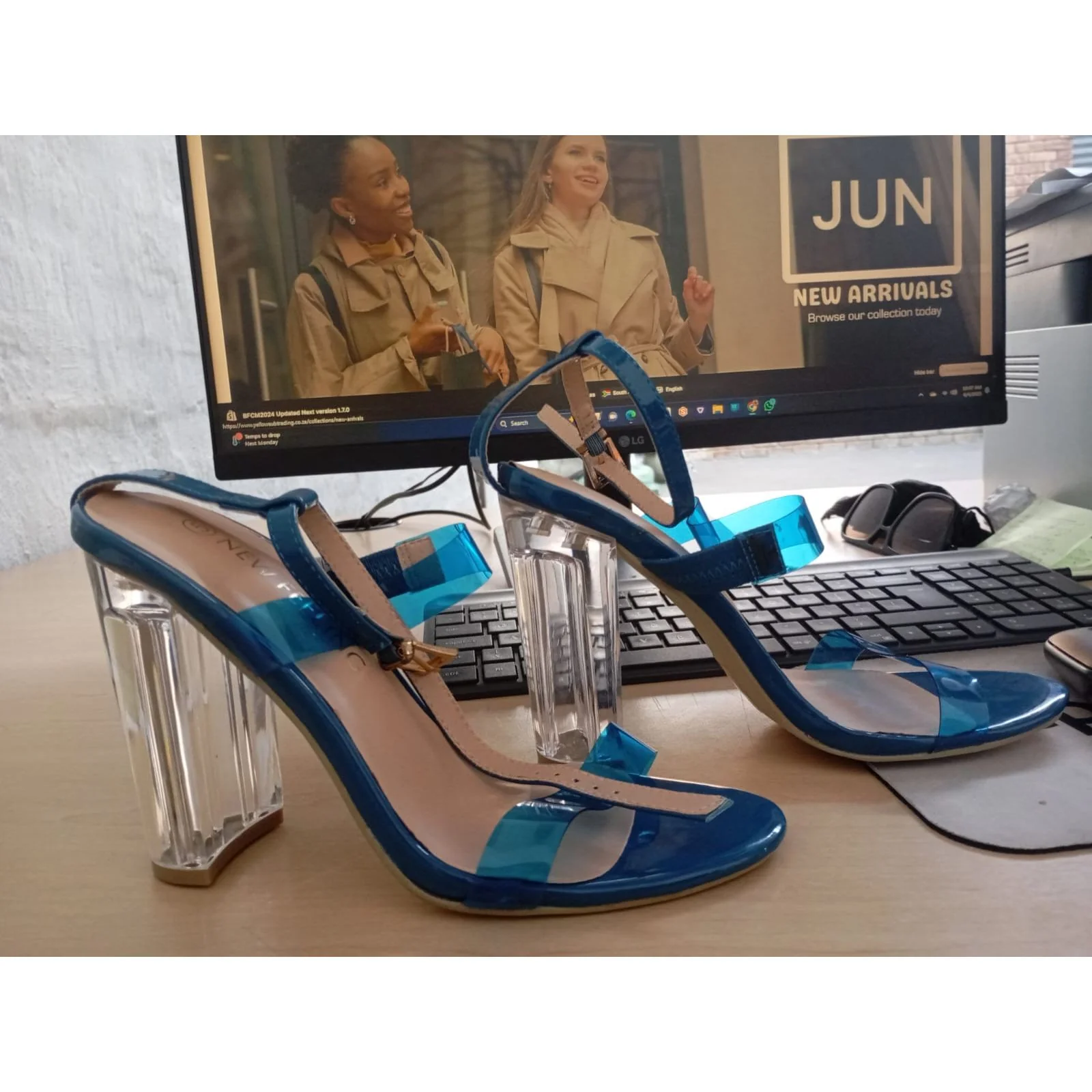 Women's High Heels Open Toe Pumps with straps. - Image 3
