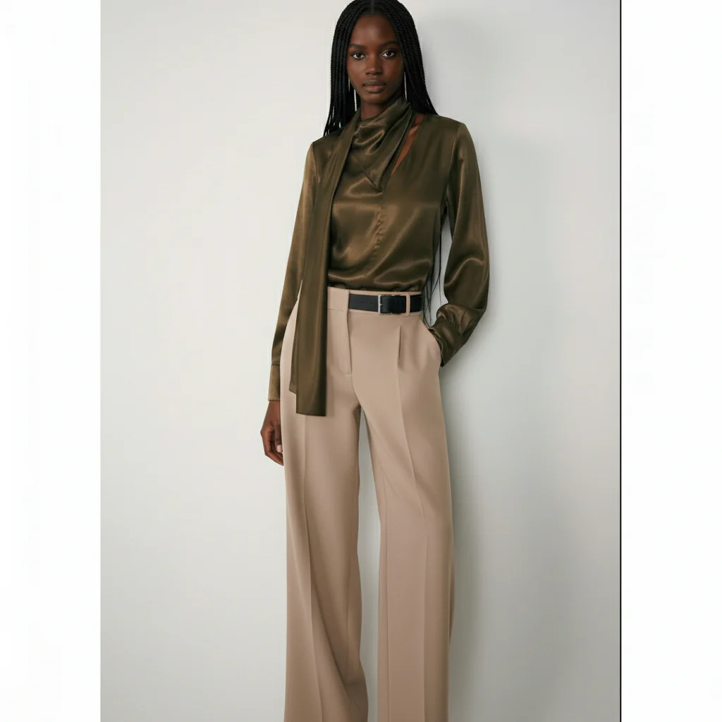 Women's High Waisted Black Suit Pants - Image 2