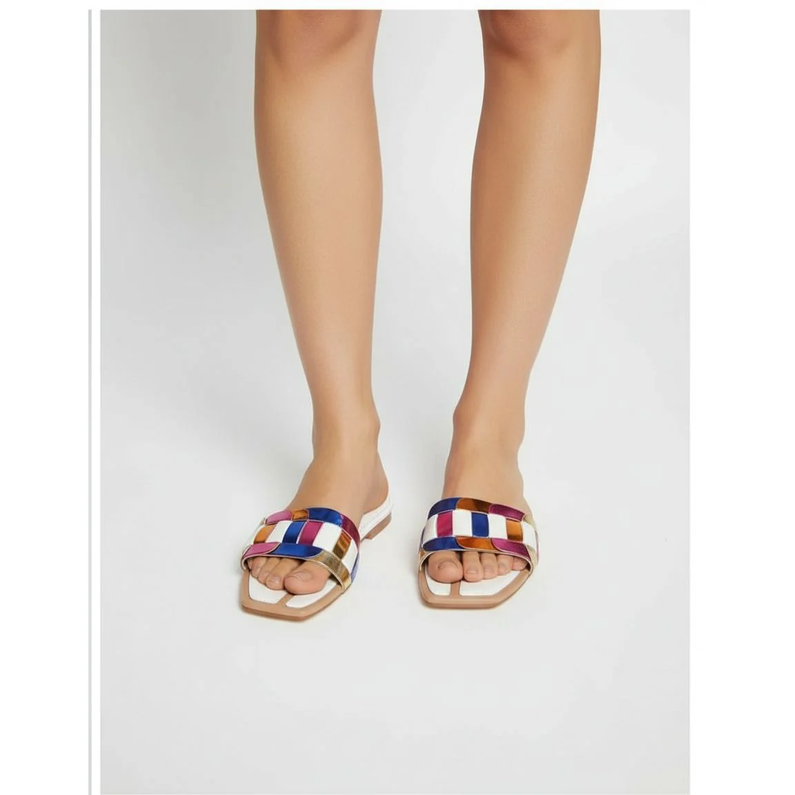 Women's Multi-Coloured Weave Sandals - Image 3