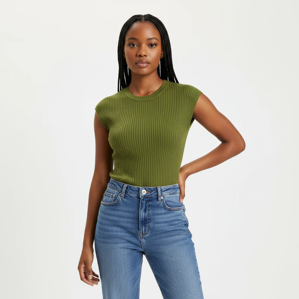 Women's Plain Color Casual Sleeveless Sweater Vest Top - Image 2