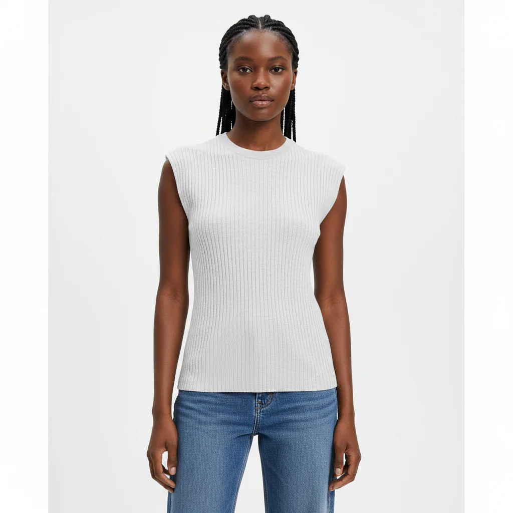 Women's Plain Color Casual Sleeveless Sweater Vest Top - Image 3