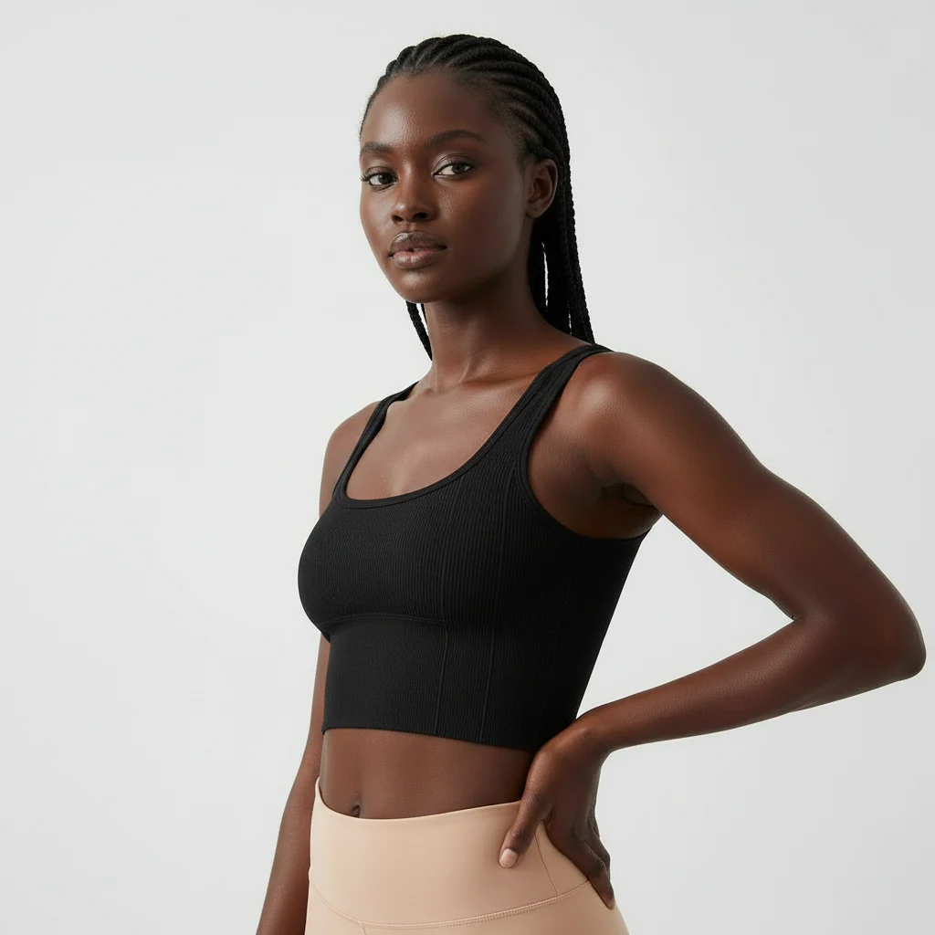 Women's Plain-Color Ribbed Top