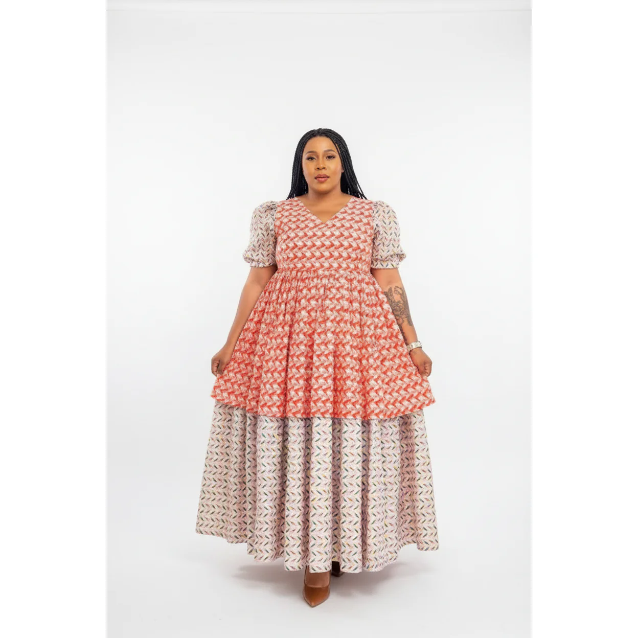 Womens Plus Size Traditional Draped Dress