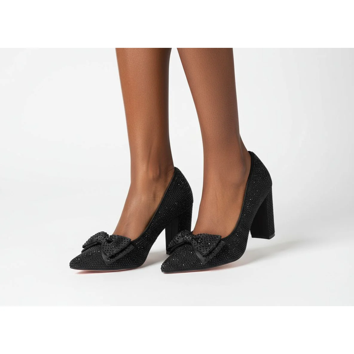 Women's Rhinestone Double Bow Heel - Image 4