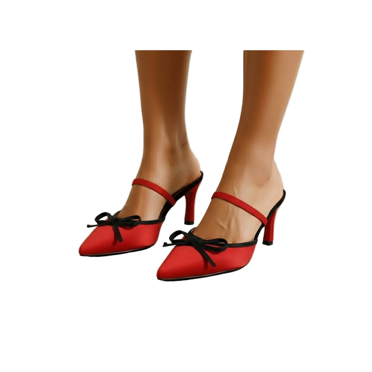 Women's Two Toned Bow Sandal - Image 4