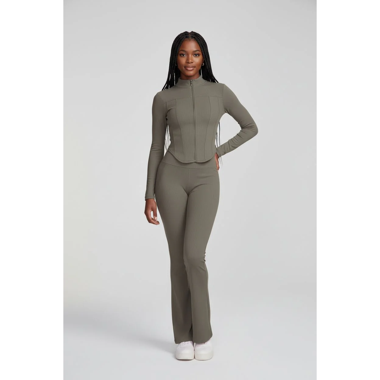 Women's Zip Up Two-Piece Activewear Set - Image 3
