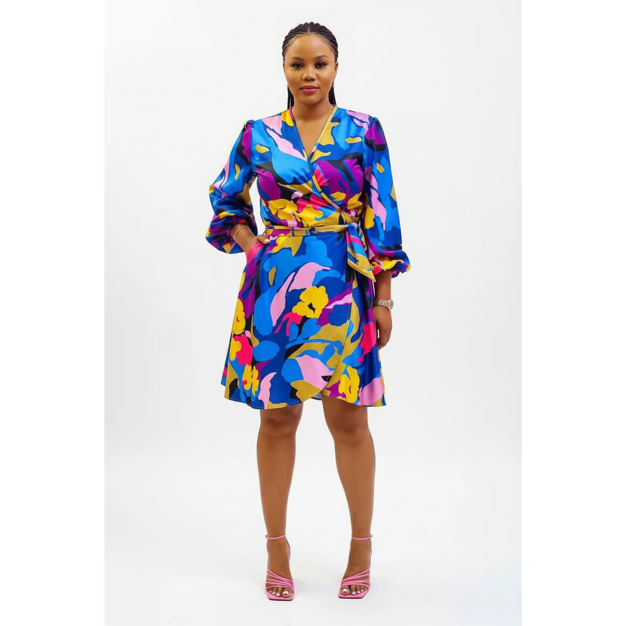 Wrap Around Floral Mini Dress - Image 2