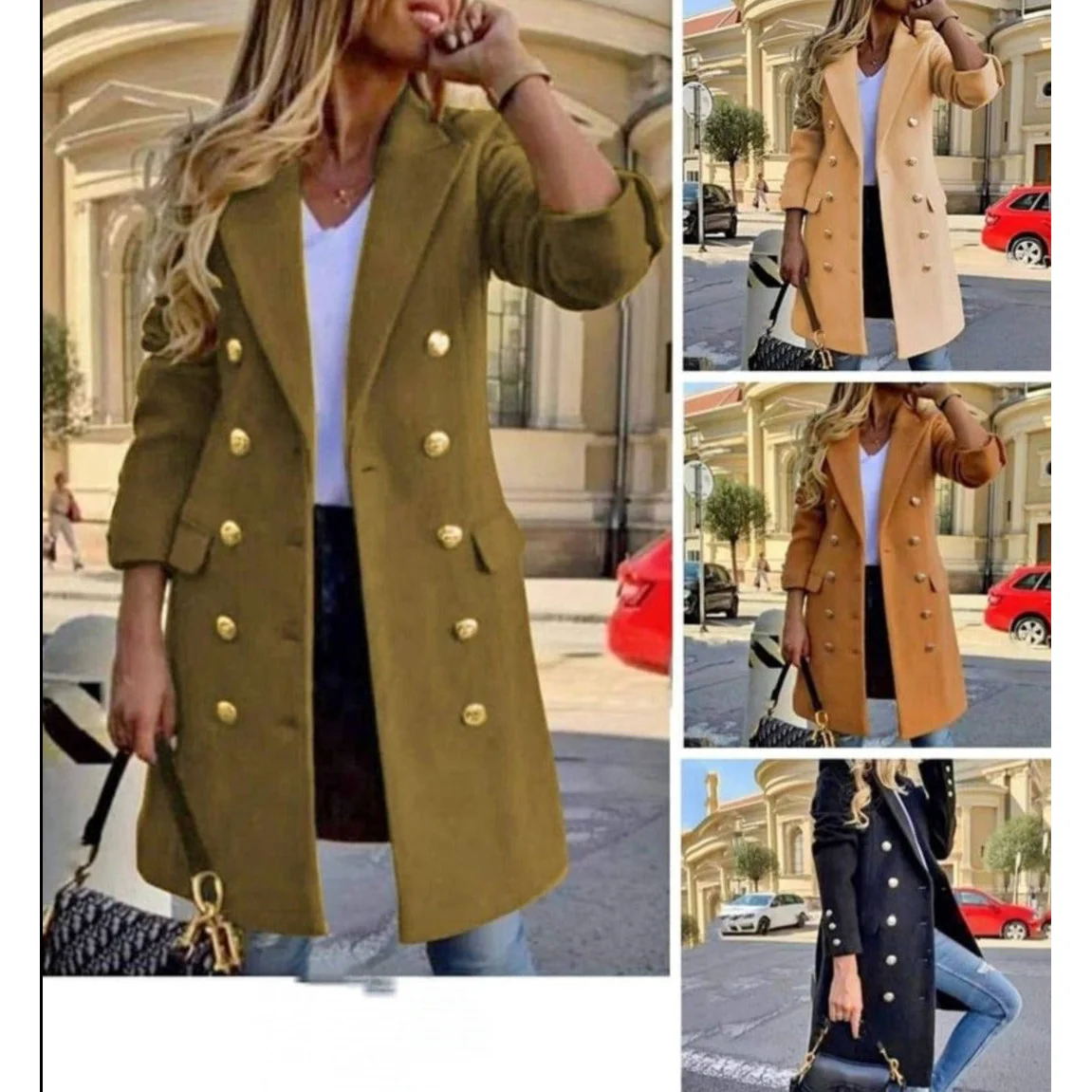 Slim Fit Double Breasted Coat - Image 2