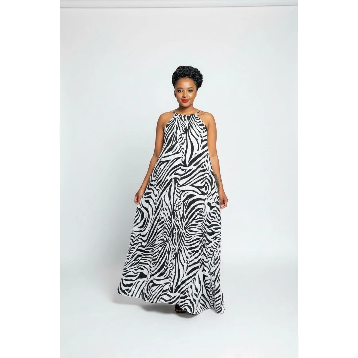 Zebra Sleeveless Maxi Dress - Image 3