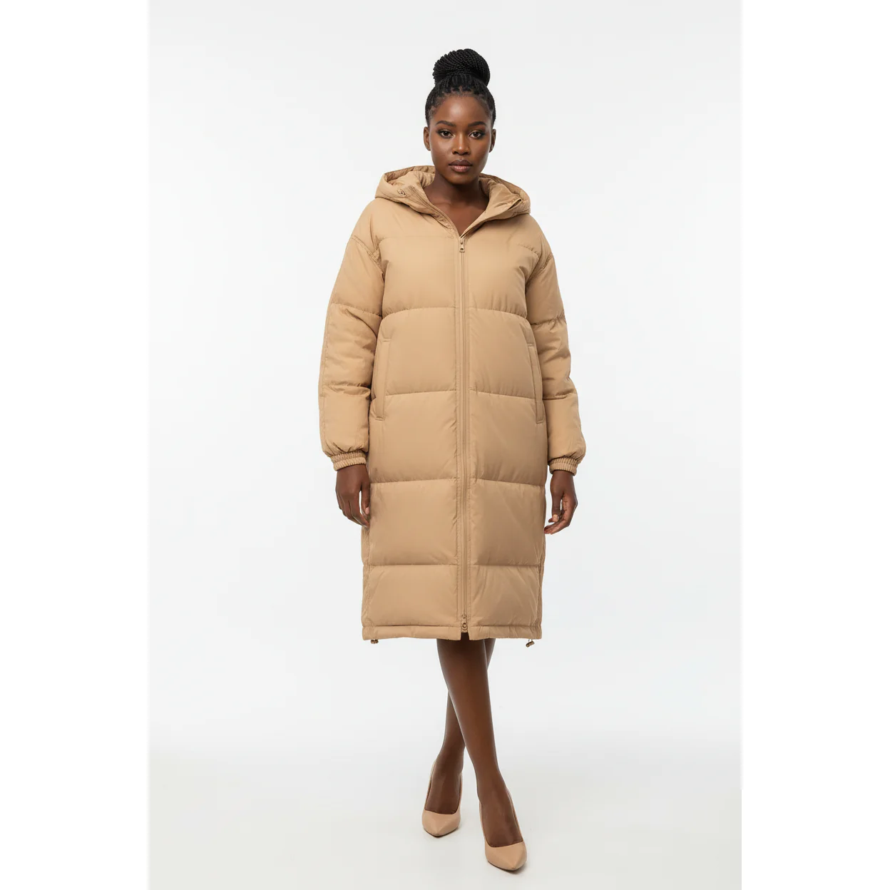 Zipper Long Puffer Jacket - Image 3