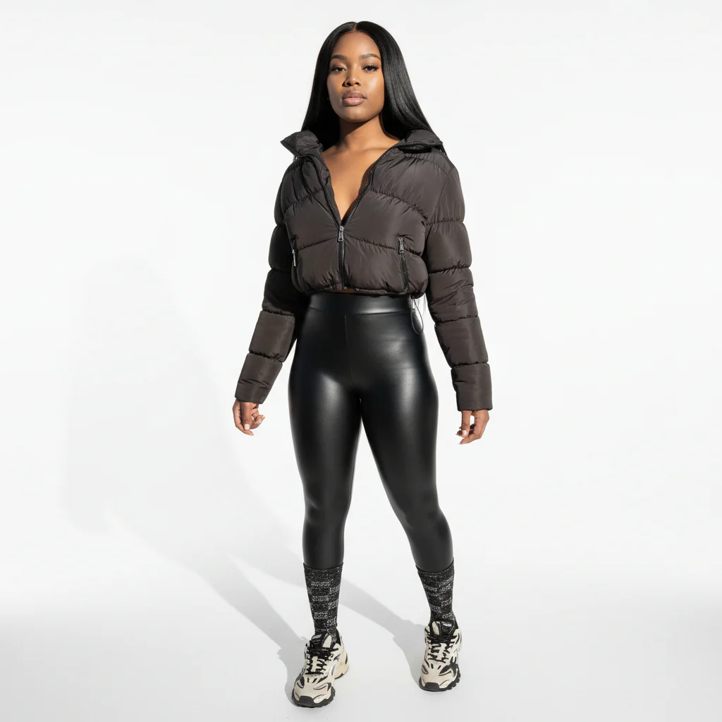 Zipper Short puffer Coat - Image 4