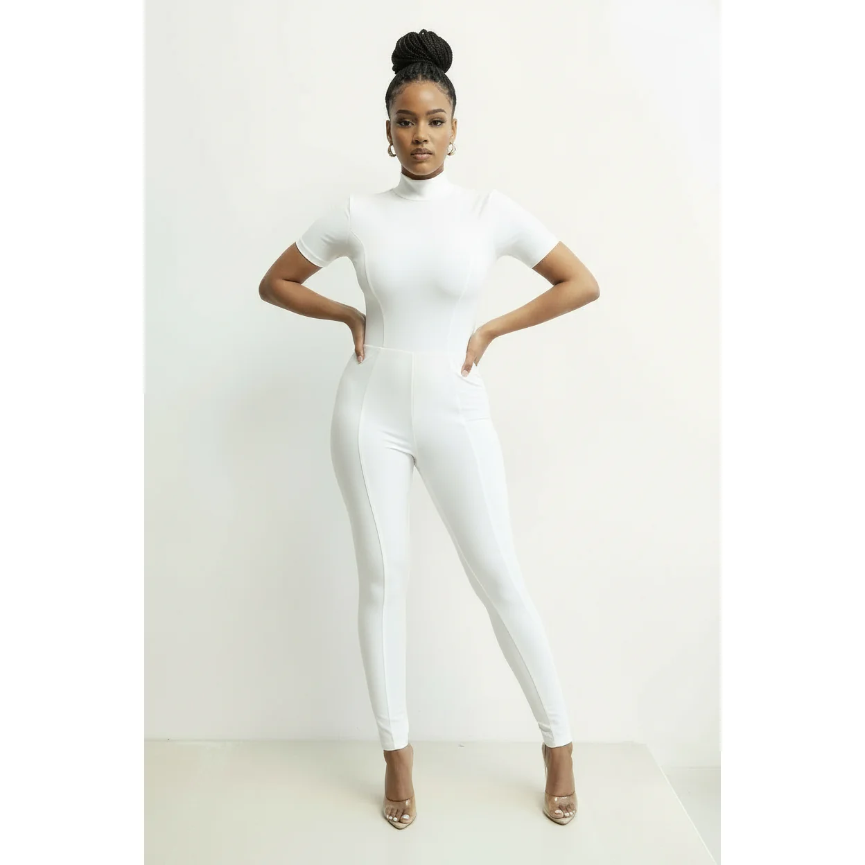 Zipper Short sleeved Bodyglove Jumpsuit - Image 3